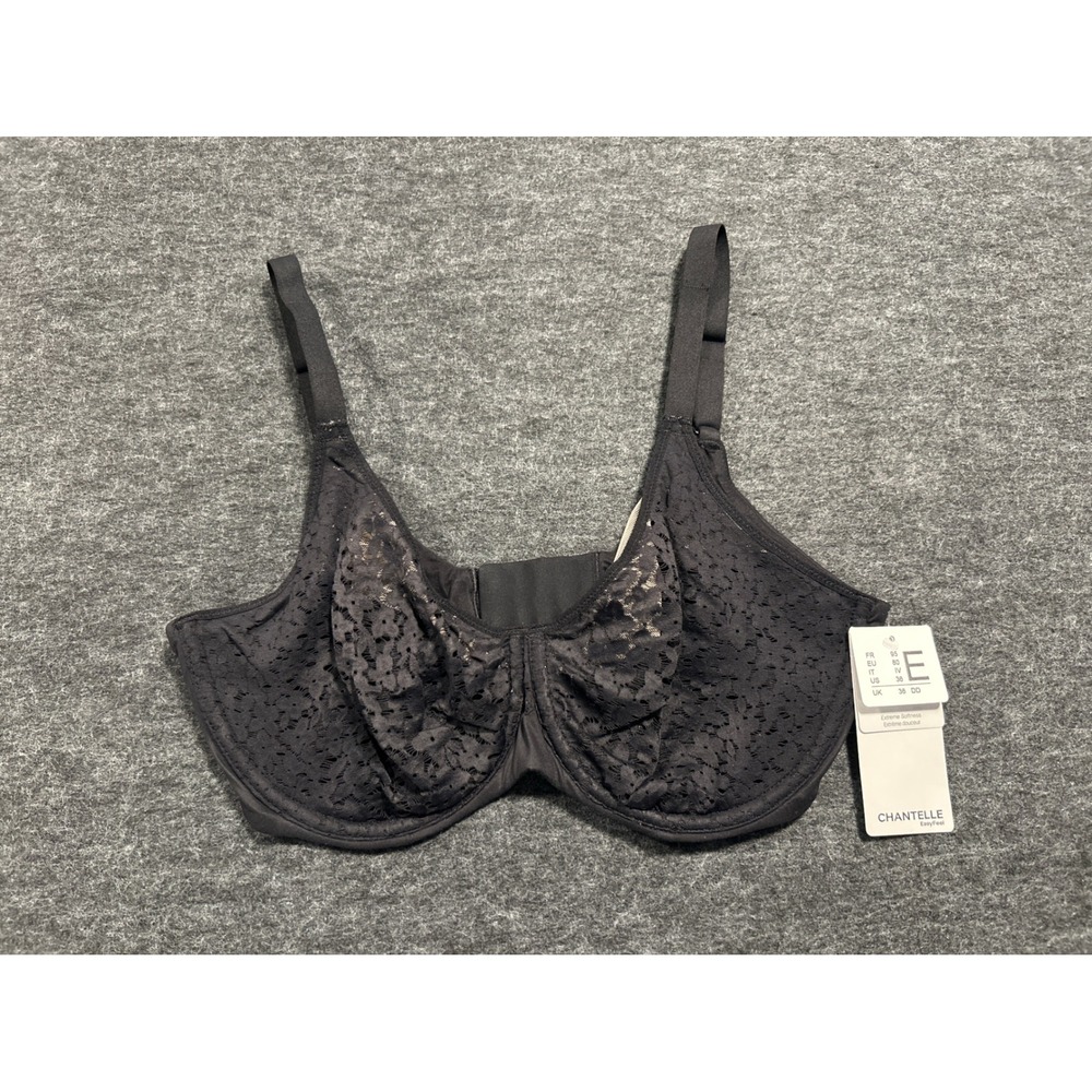 Chantelle Norah Comfort Underwire Bra Womens 36DD Black NEW Lace Unlined 13F1